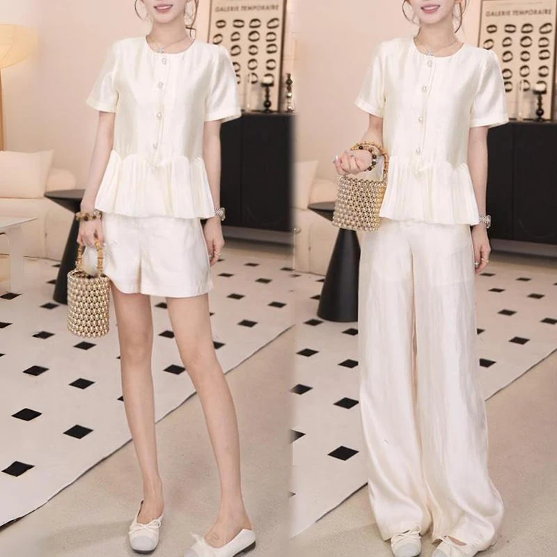 2025年夏季新款简约设计感时尚休闲套装两件套韩版小众气质高级感