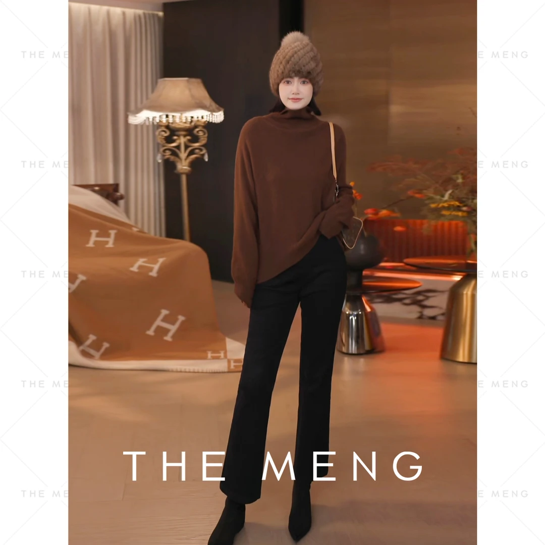 THE MENG【治愈】100双股绵羊毛极简百搭高领针织毛衣#MG9711