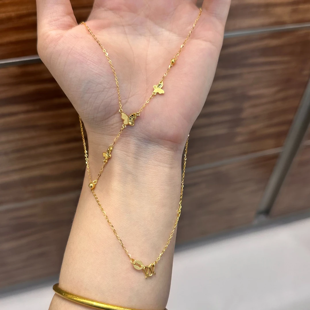 琳琳珠宝 足金999小蝴蝶百搭套链