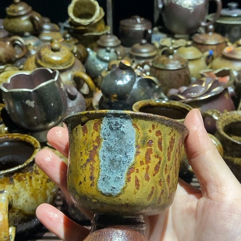 【闪购商品】茶壶紫砂微瑕福利沉香红皮龙高足杯100cc