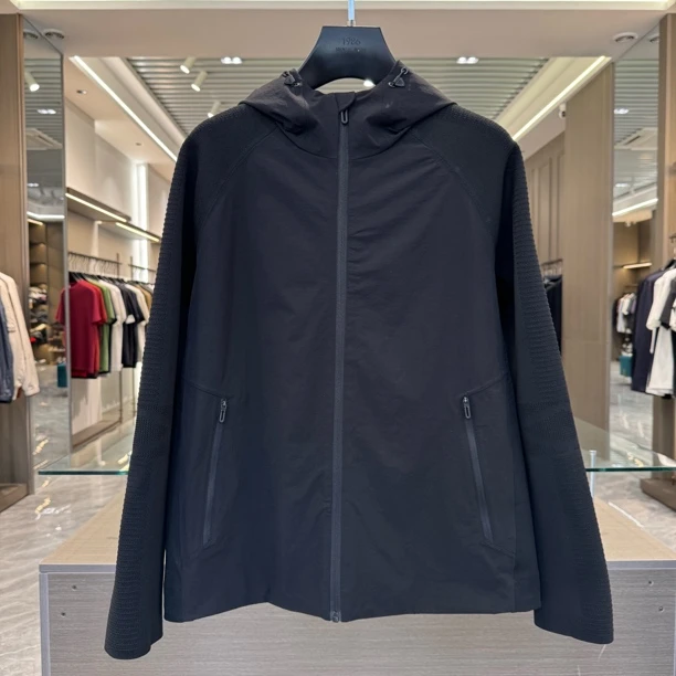 【拼接防风外套】25新款26177男士防风防泼水透气拼接连帽外套