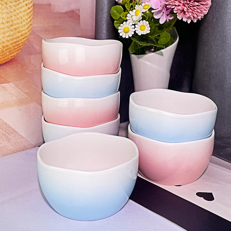 5英寸觅境吃饭碗家用陶瓷米饭碗汤碗沙拉碗异型花型面碗简约网红