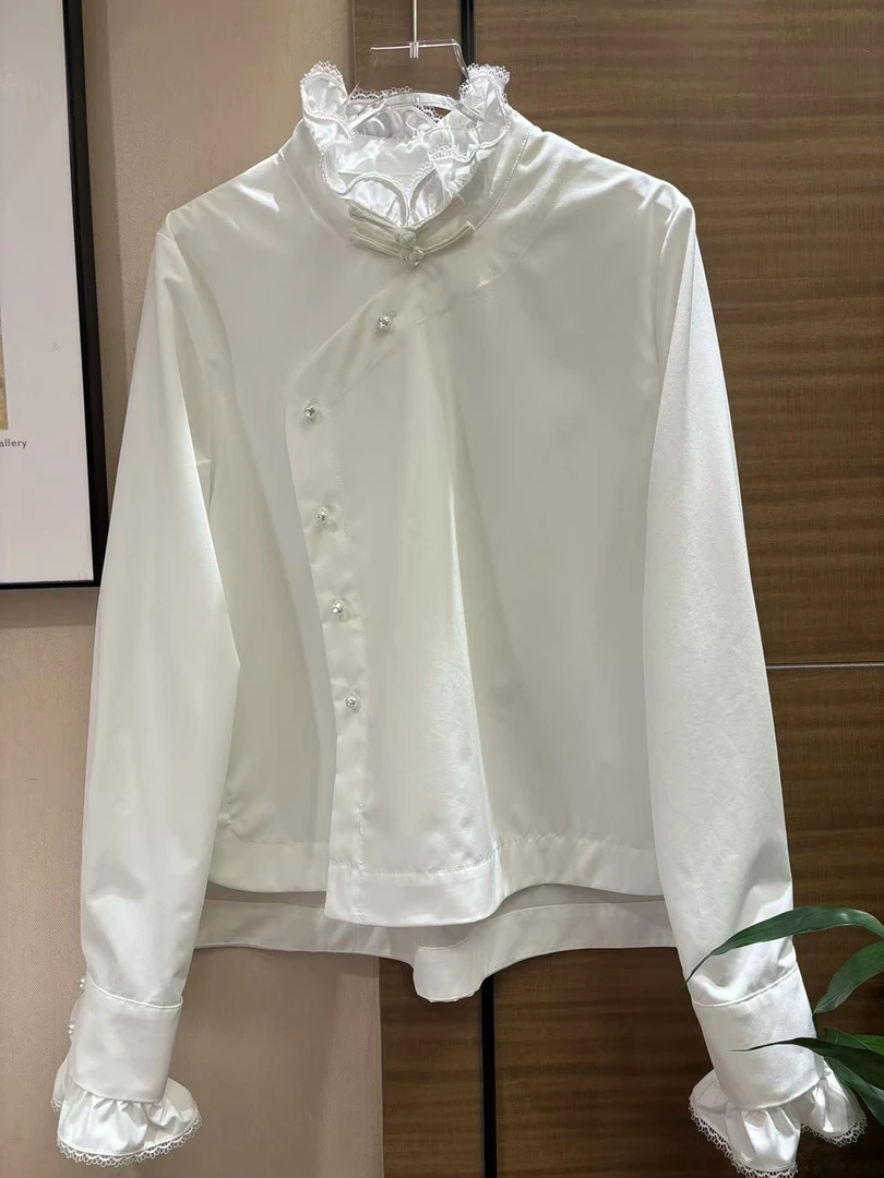 CHIC FAIRY 【水仙】国风日常时尚百搭斜襟衬衫