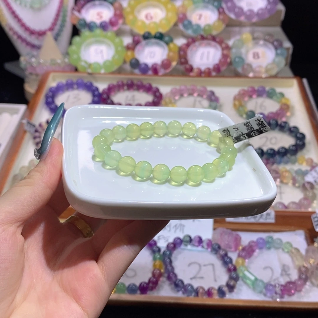 萤石未镶嵌手链哈密瓜