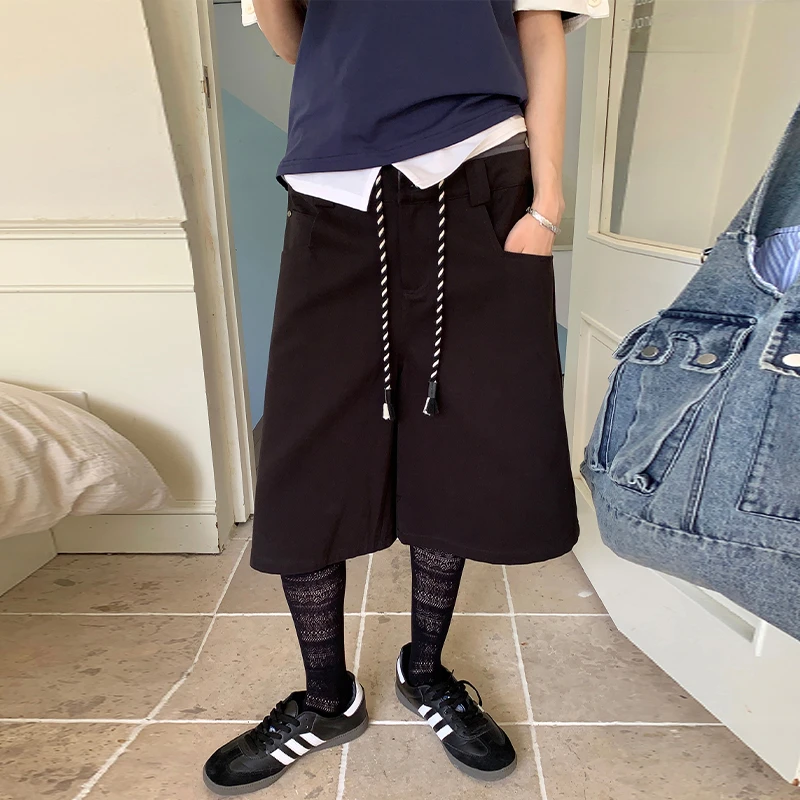 AndAnything 设计师品牌 25年秋季新款双层腰头拼接显瘦短裤