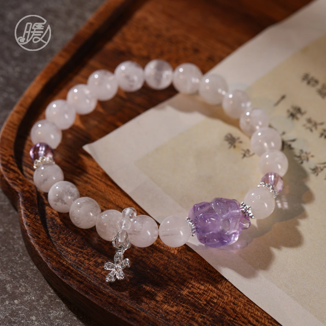 Nuanyan/暖言单圈水晶手串搭配小花手链F4973多样性发一