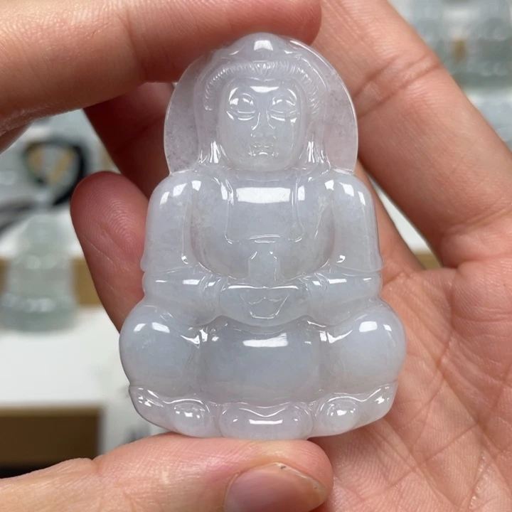 颈饰未镶嵌翡翠天然缅甸翡翠A货观音7号