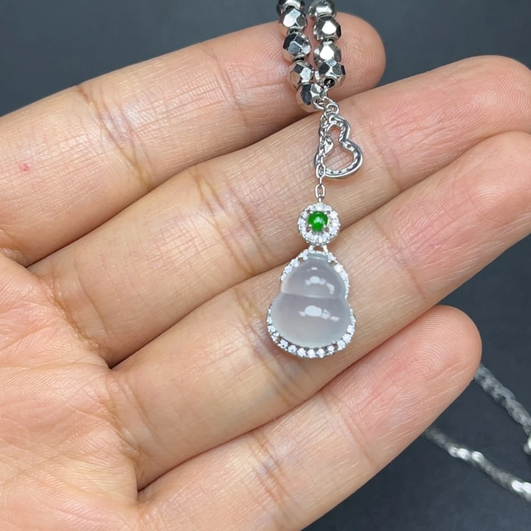 翡翠银S925镶嵌吊坠(不含链)
