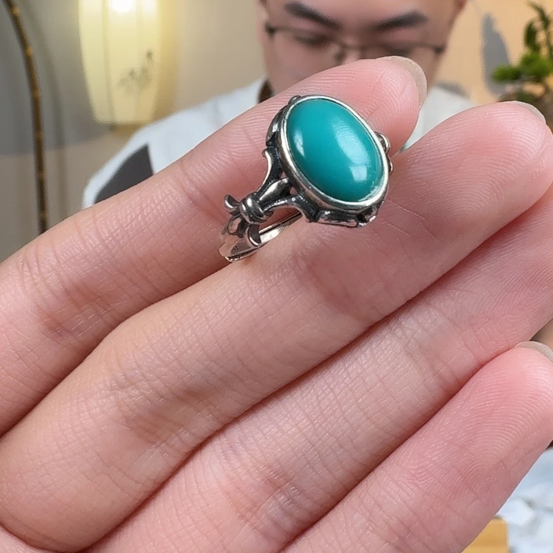 绿松石银S925镶嵌珠宝奇石17