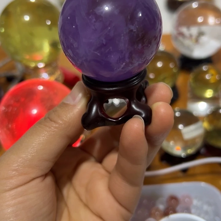 有机玻璃纯天然紫水晶球