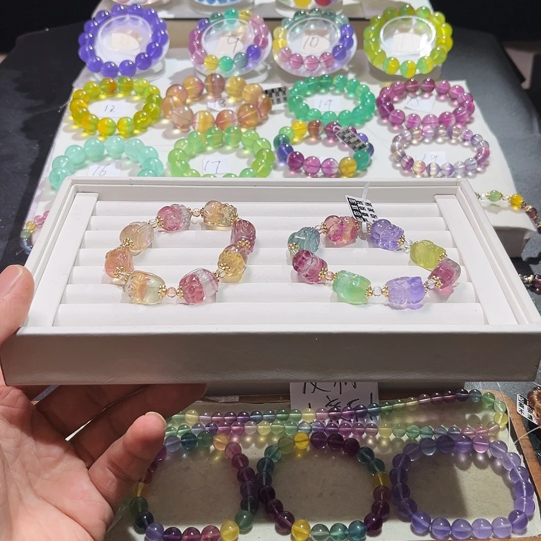 豆***豆萤石未镶嵌手串貔貅88✖️2条