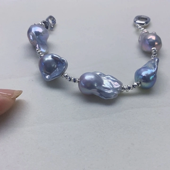 银S925镶嵌耳饰淡水珍珠