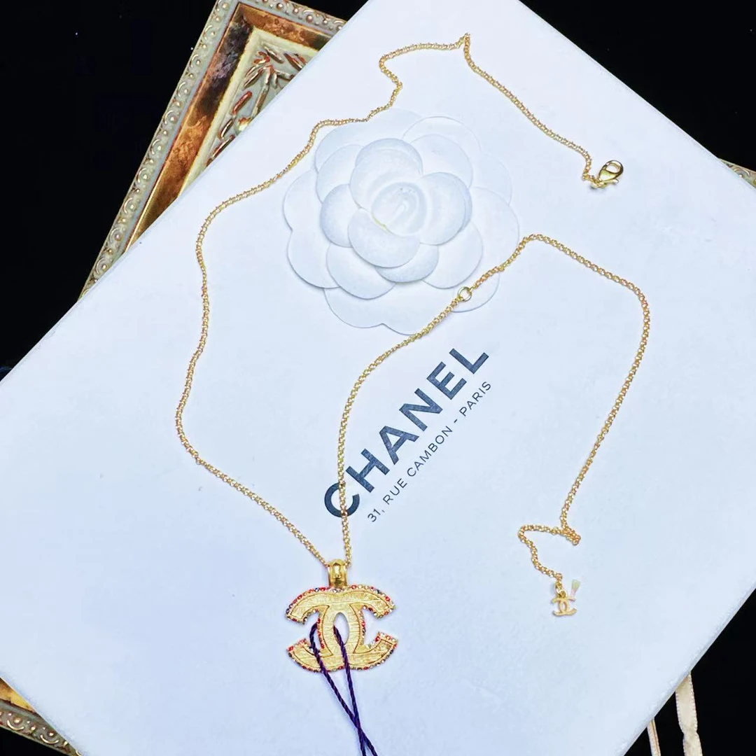 95新 Chanel/香奈儿 柚礼中古/香奈儿埃及双C项链lz508479