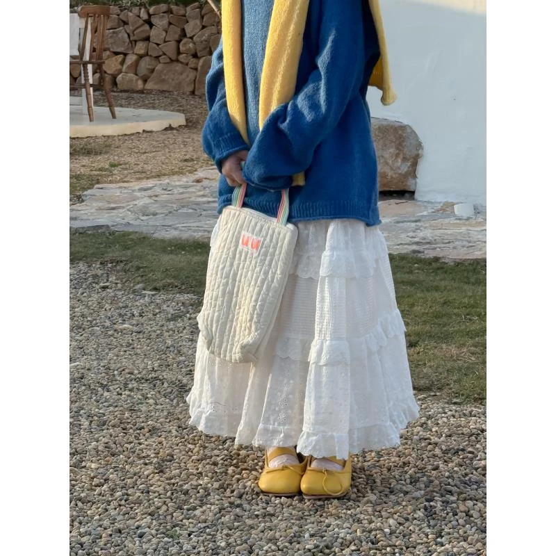 童裙2025春款女宝宝韩版纯色花边半身裙儿童洋气宽松甜美蛋糕裙子