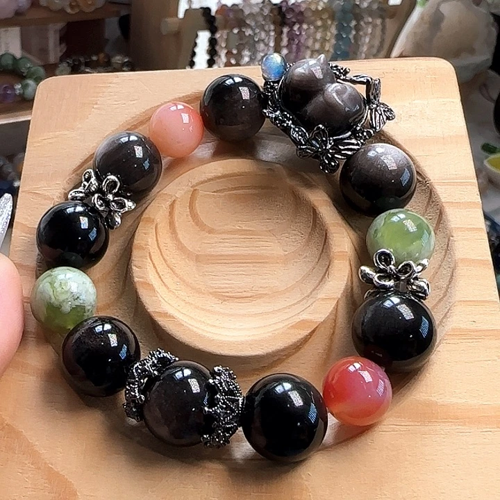 *****水晶手链合金银耀小猫