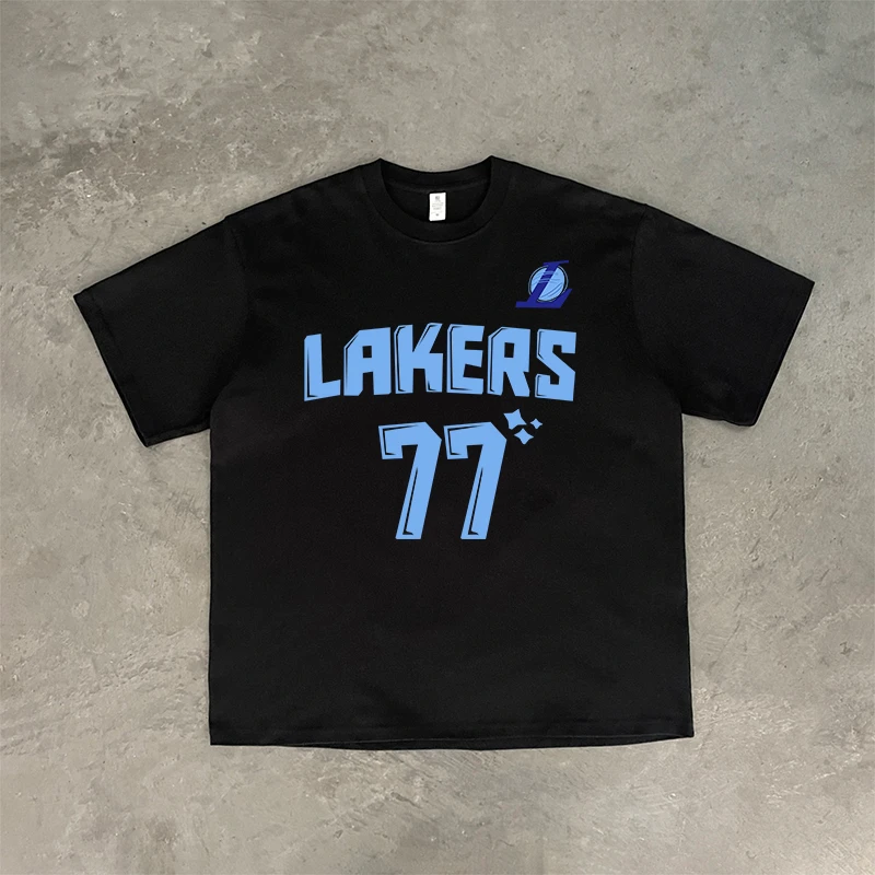 XIE BRO 重磅东契奇77号纯棉短袖t恤运动情侣小众设计感宽松百搭