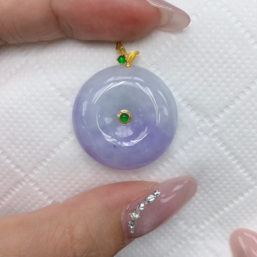 颈饰18K金镶嵌翡翠