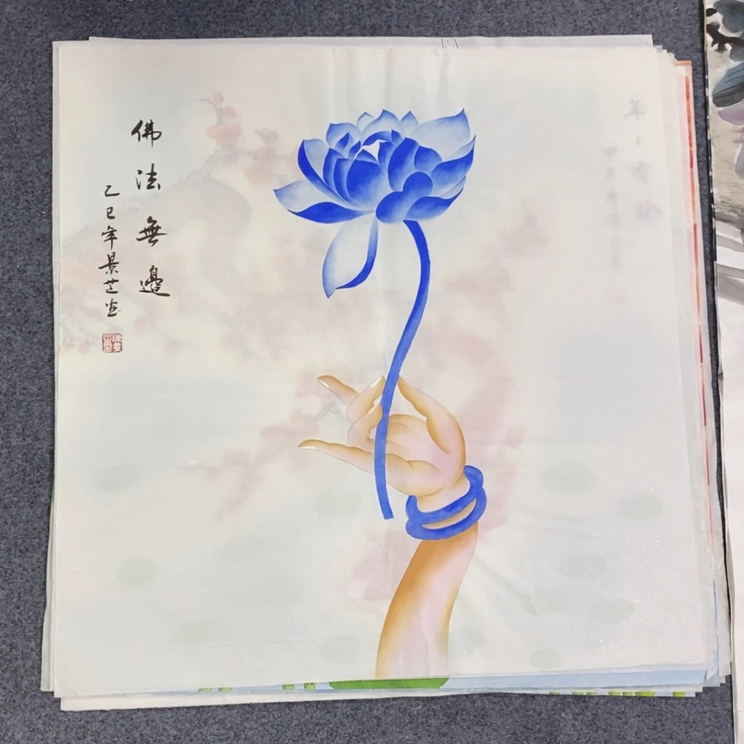 国画尺寸68✖️68工笔手绘斗方