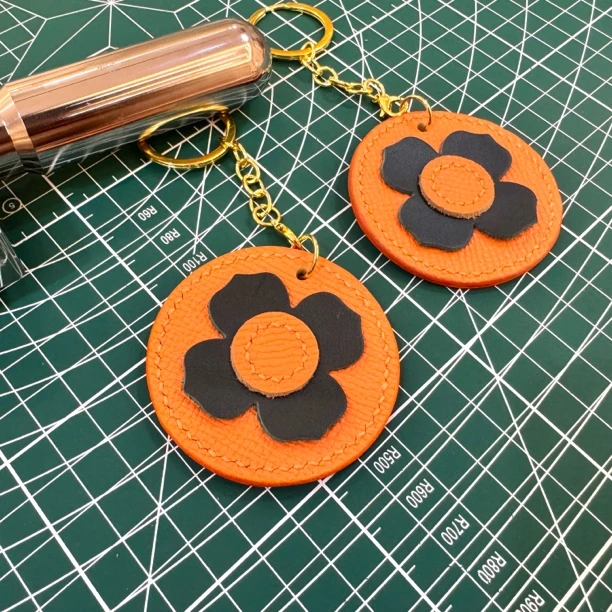 真皮创意DIY手工柿柿如意手工挂件