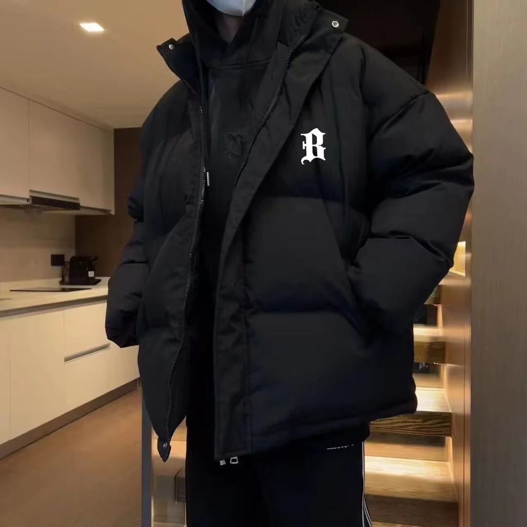 外套男士2024秋冬季新款夹克潮牌宽松加厚羽绒棉服男生面包棉袄