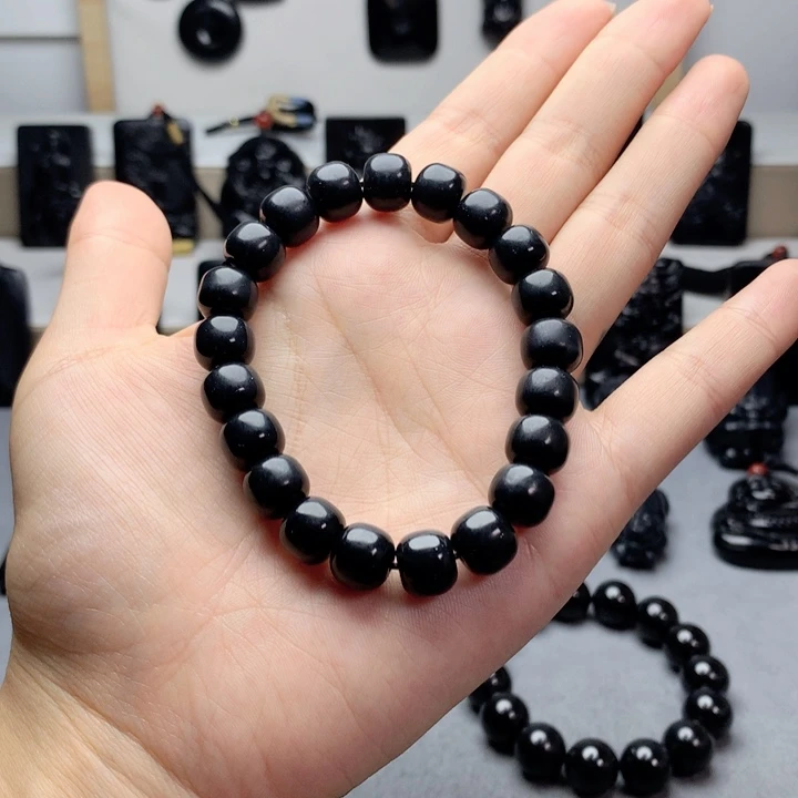 手串未镶嵌和田玉（墨玉）特价10mm