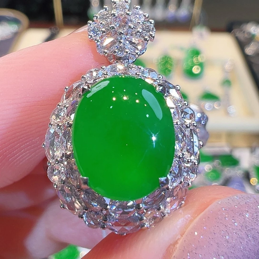 翡翠戒指18K金镶嵌两用款