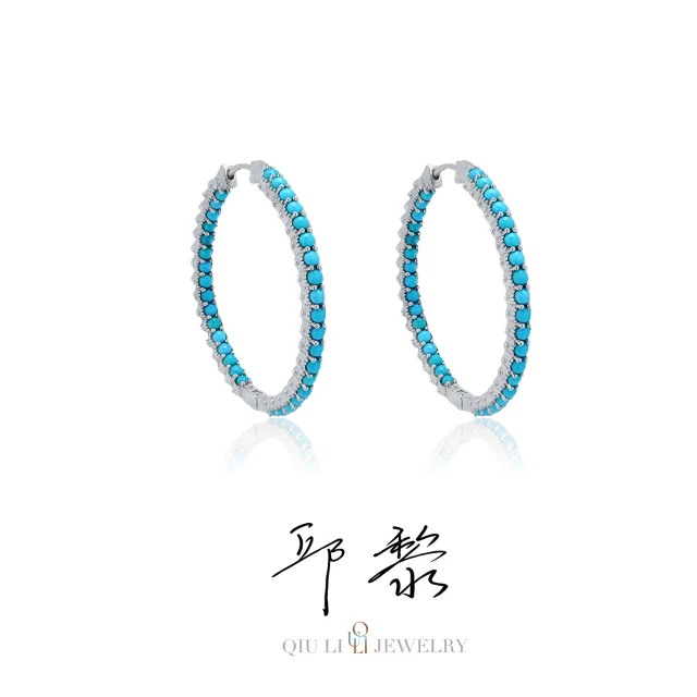 邱黎 · S925银精美港风圆圈美松耳扣耳圈 1h8161