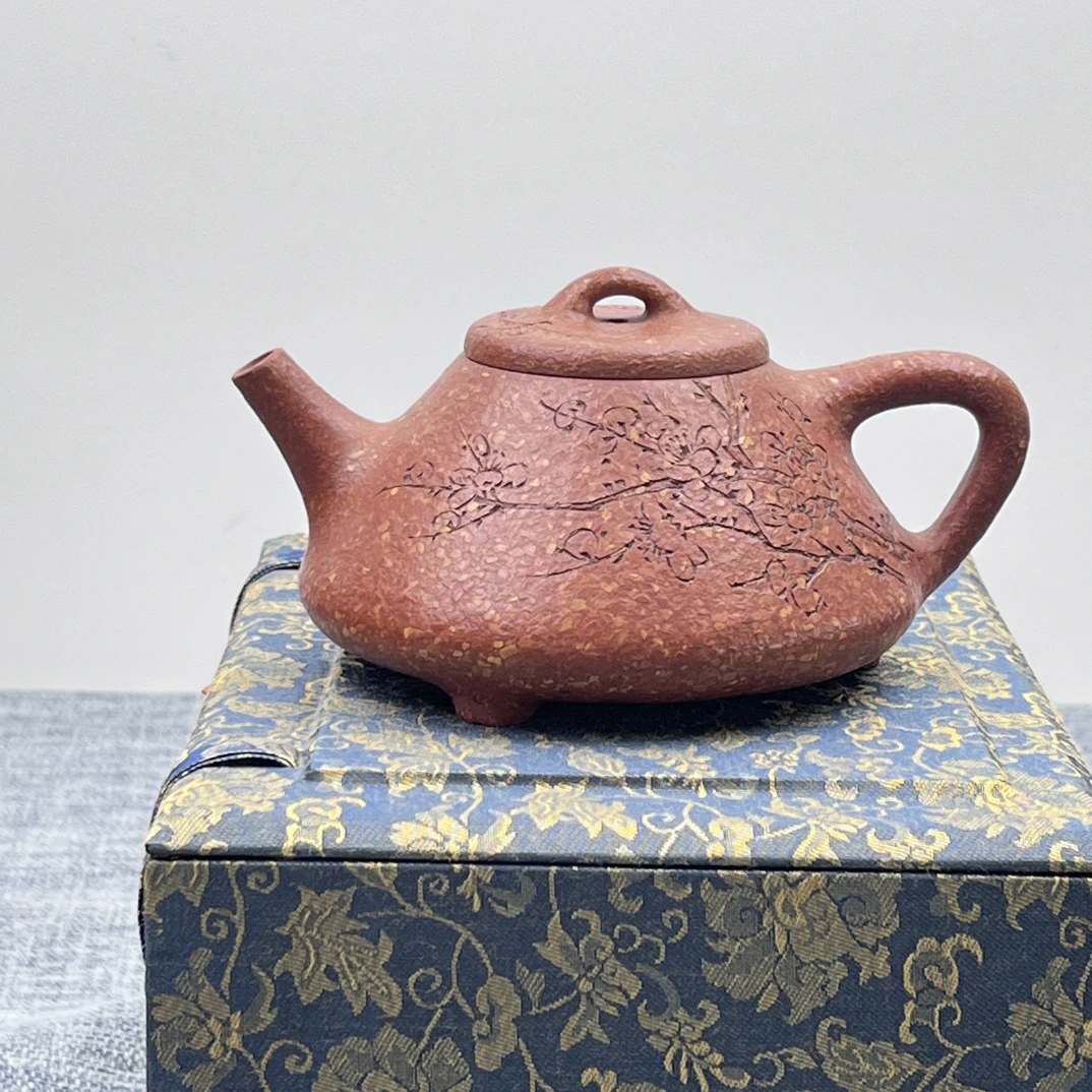 全手工粗砂刻梅石瓢