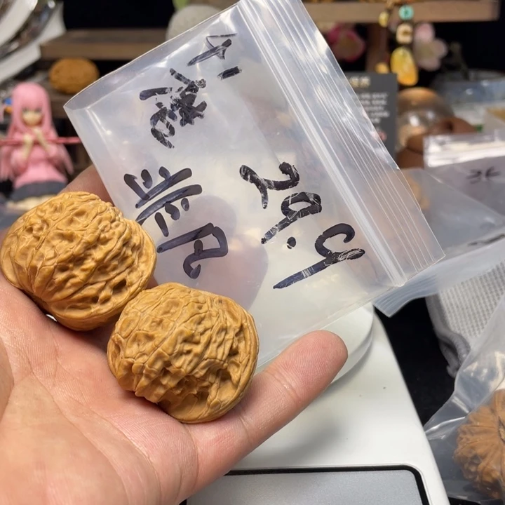 文玩核桃把件非**刻磨盘