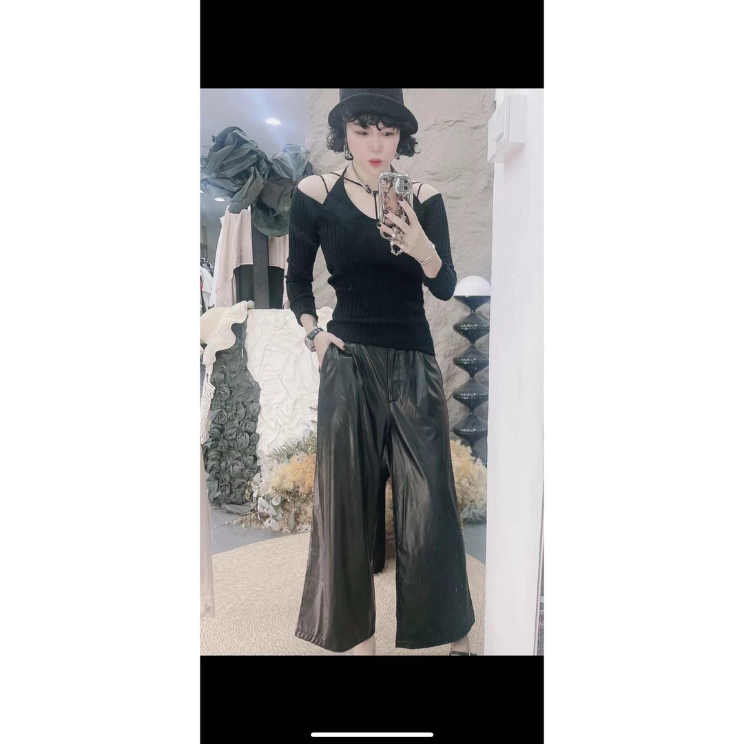 341-女装女士薄款休闲裤常规款针上衣