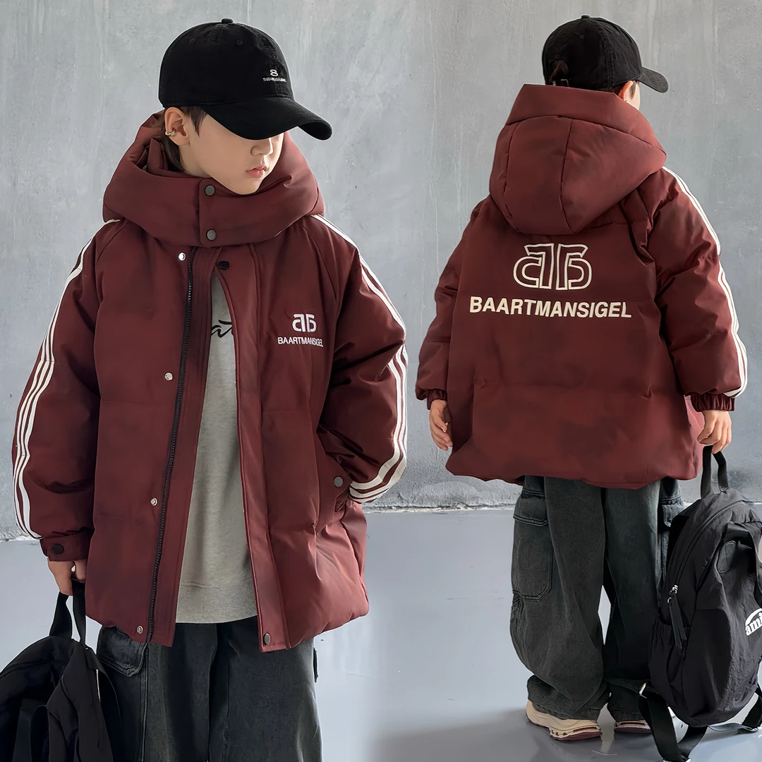 男童加厚白鸭绒羽绒服外套冬季中大童帅气韩版保暖儿童上衣男孩潮