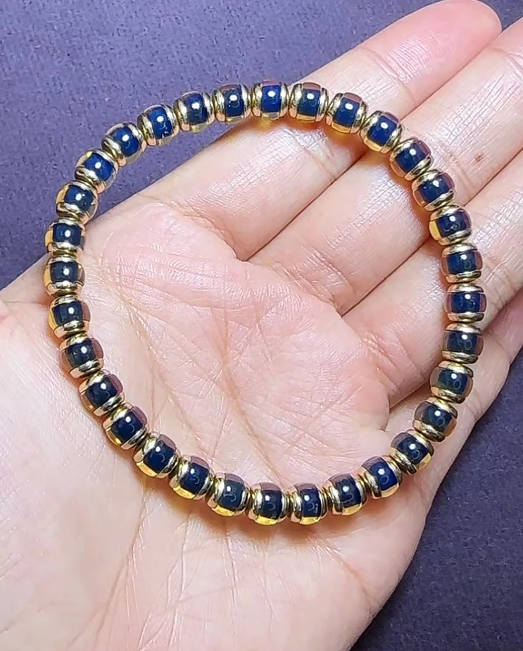 【齐福珠宝】6mm手工定制特级皇家蓝7A蓝珀单圈（多样性发其一)