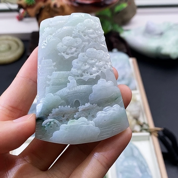 颈饰未镶嵌翡翠G**-缅甸翡翠a货