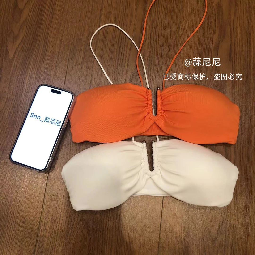 12389多巴胺V领挂脖性感抹胸