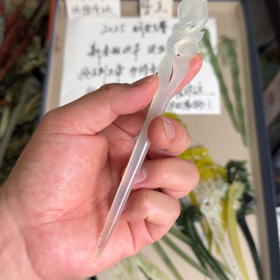 岫玉发饰未镶嵌明君玉簪贼拉好看