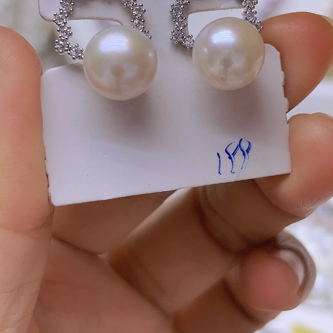 吊坠或者耳钉银S925镶嵌淡水珍珠