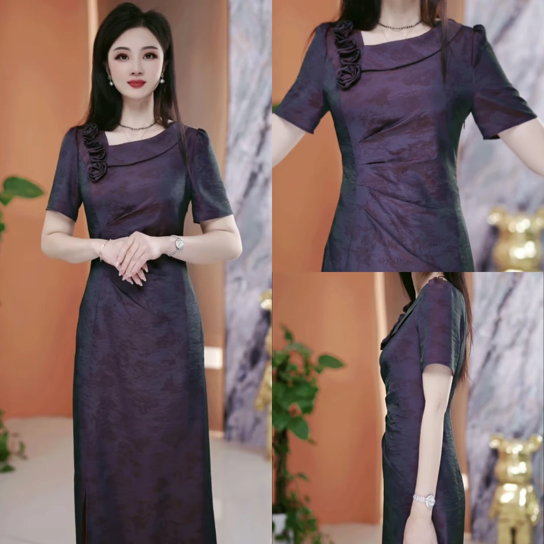 夏季新款连衣裙2025夏季韩版气质显瘦百搭收腰连衣裙YX25K1069