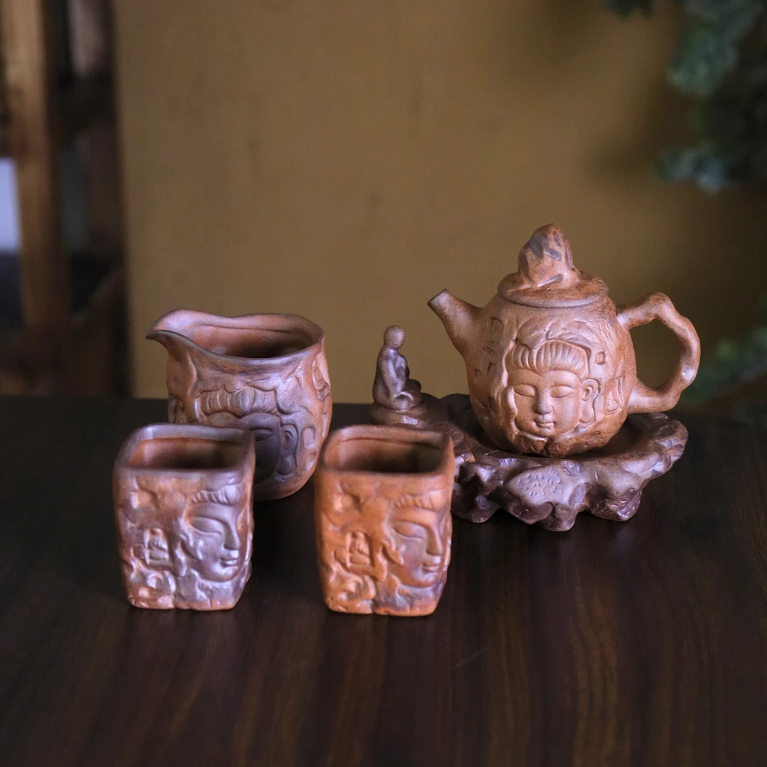 【正版川冶】石窟悟道套装.6762.茶道器具陶瓷茶壶套装.BL