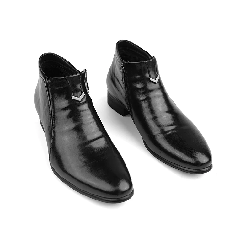 PLANET SUNNY新款商务秋冬尖头时尚切尔西靴手工鞋真皮舒适男靴