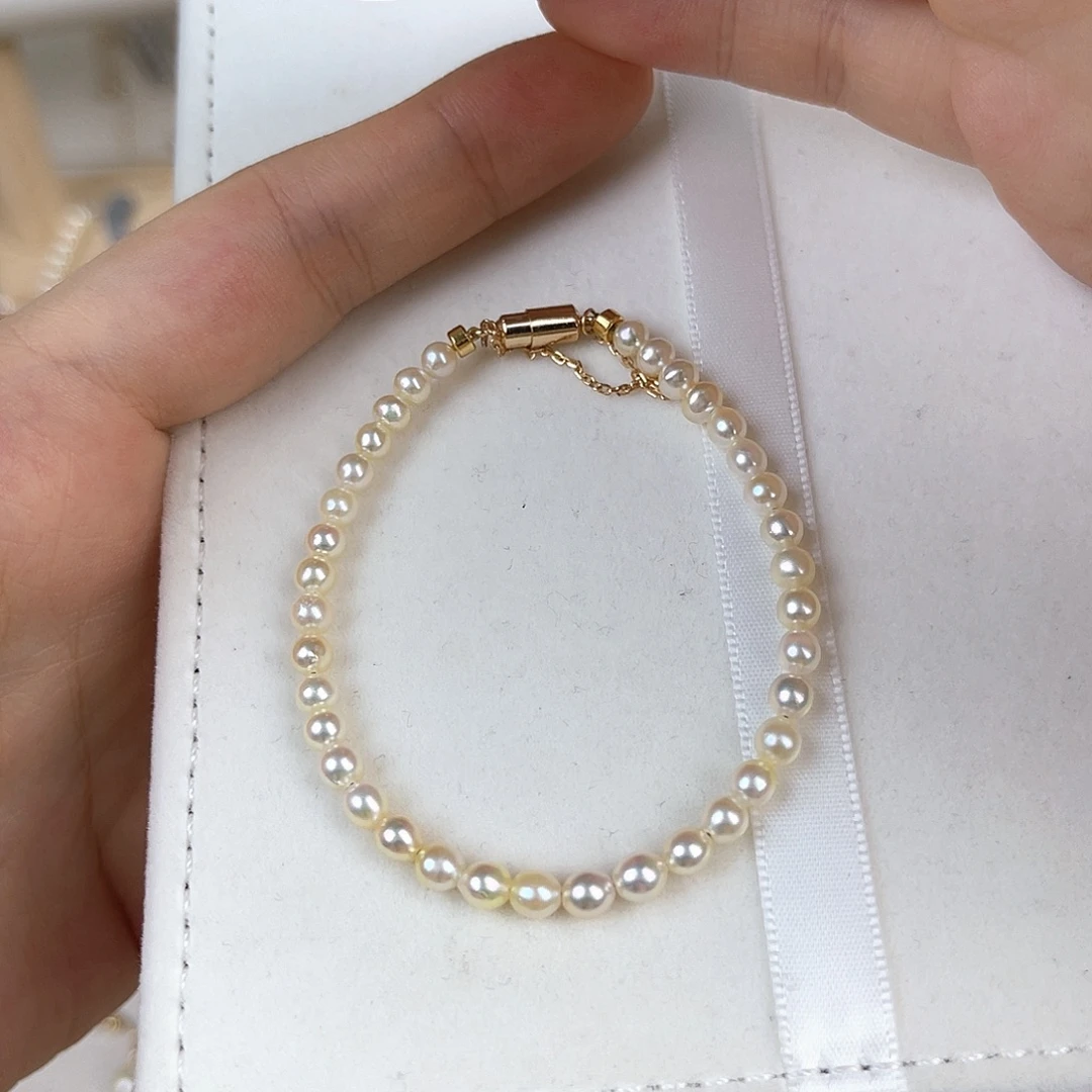 银S925镶嵌海水珍珠手绳