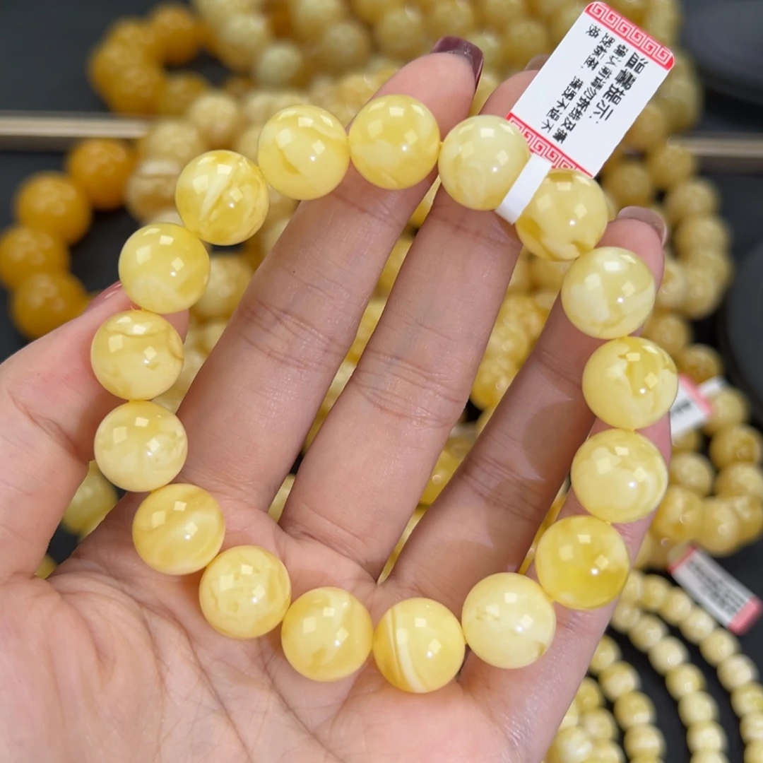 琥珀未镶嵌手链20白蜡妖花