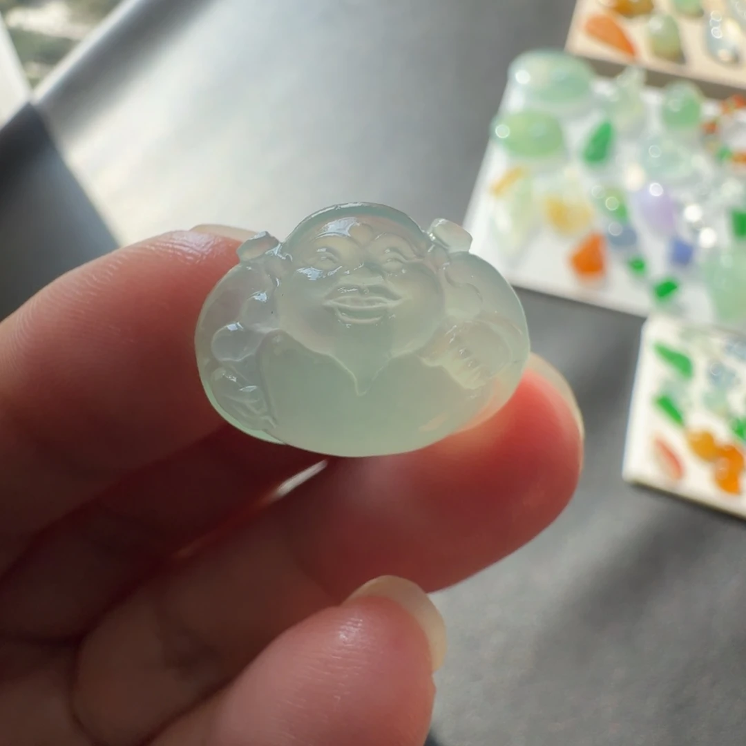 定制翡翠未镶嵌冰种财神