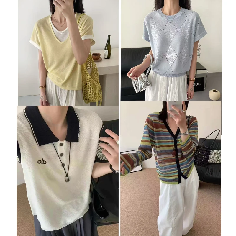 8.6【编码下单】【L901---L990】女装针织衫夏季精致小衫上衣T恤
