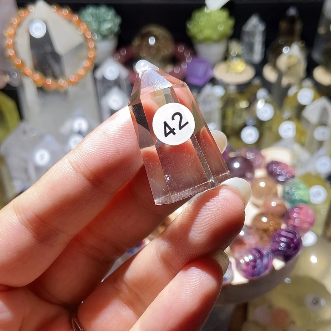 水晶手链银S925镶嵌天然浅茶柱子