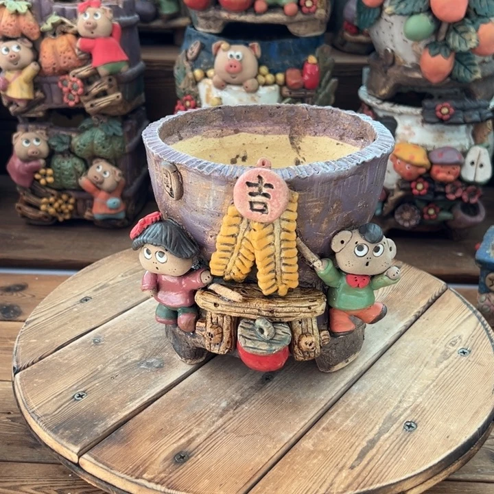 嘻哈多肉花盆百搭