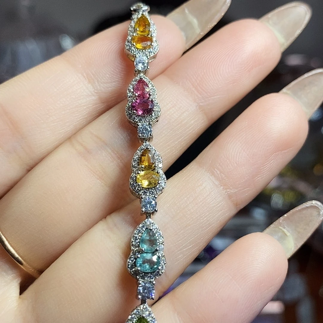 手链银S925镶嵌水晶