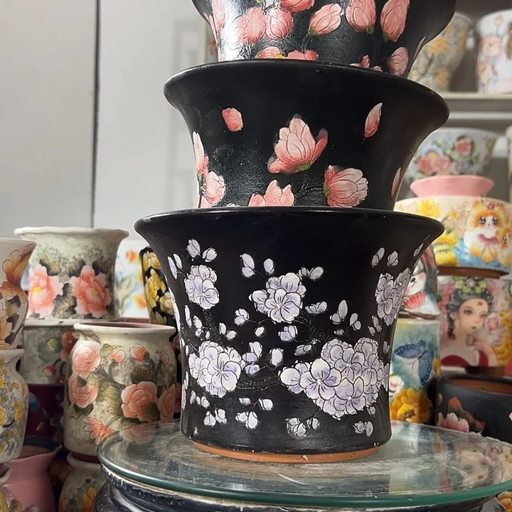 安***身景德镇幸运花盆手绘盆