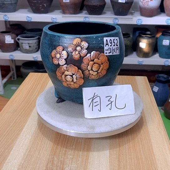 红陶手工制作工艺花盆