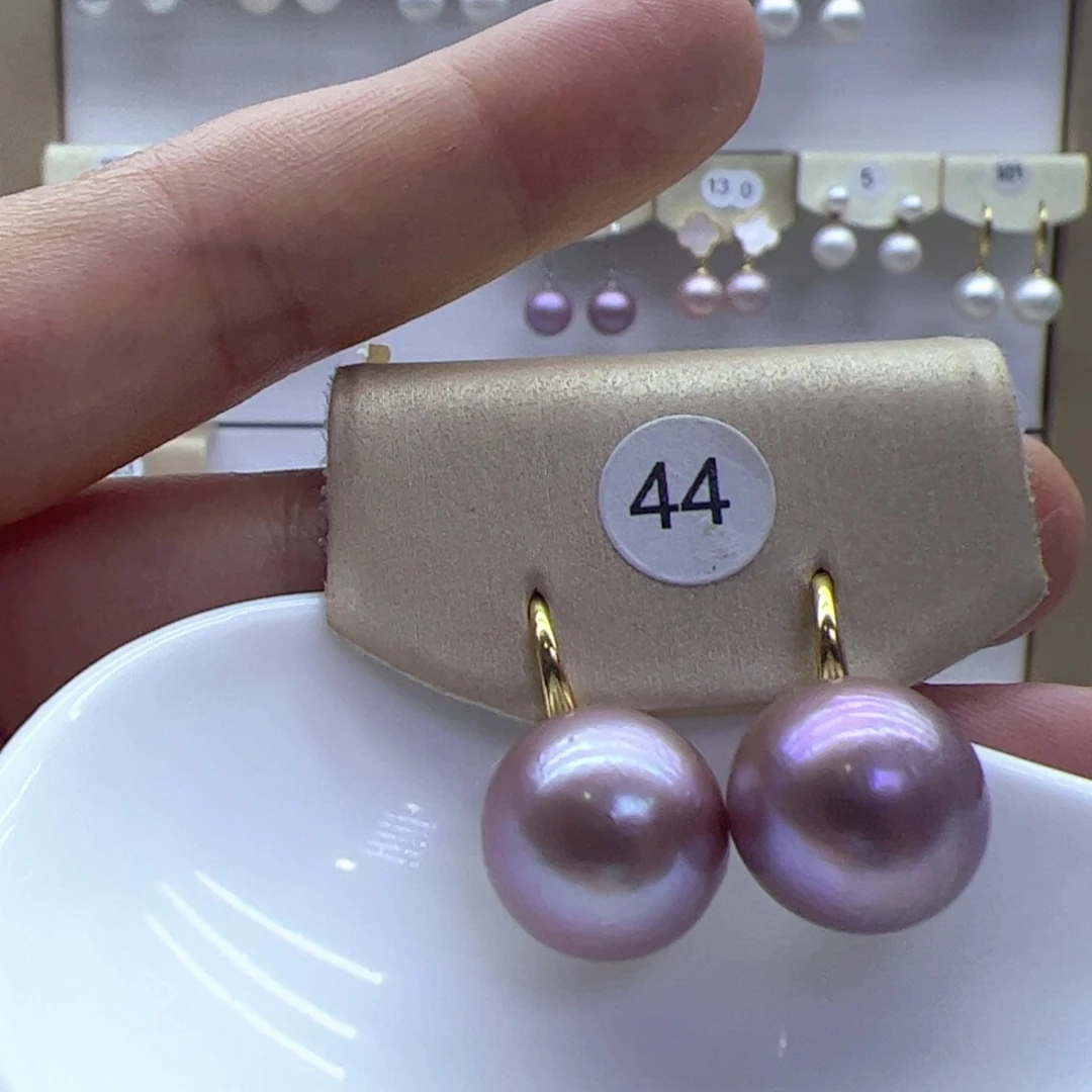 银S925镶嵌淡水珍珠耳饰