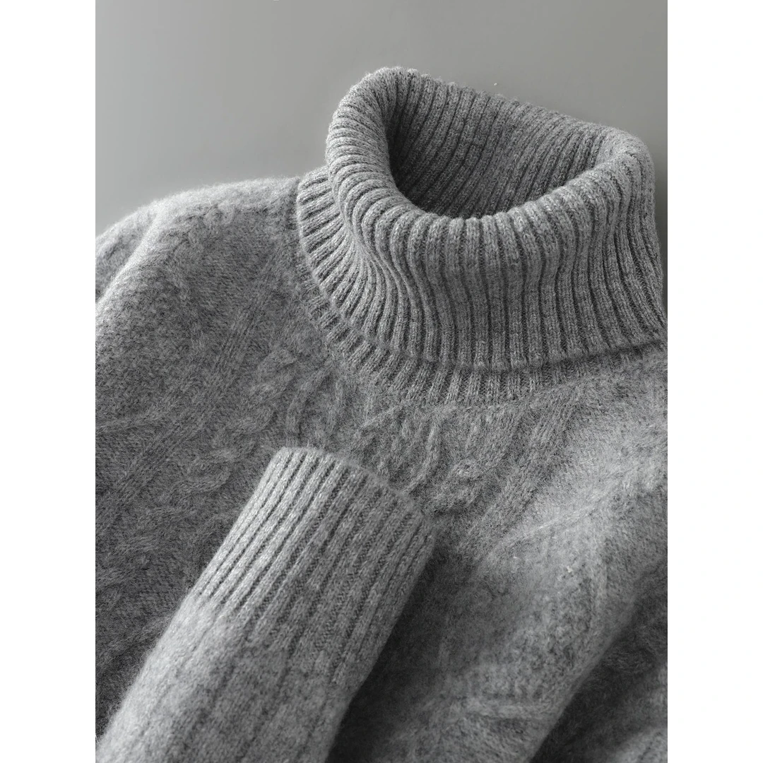 高领加厚羊毛衫男100纯羊毛套头长袖针织毛衣新款宽松打底衫